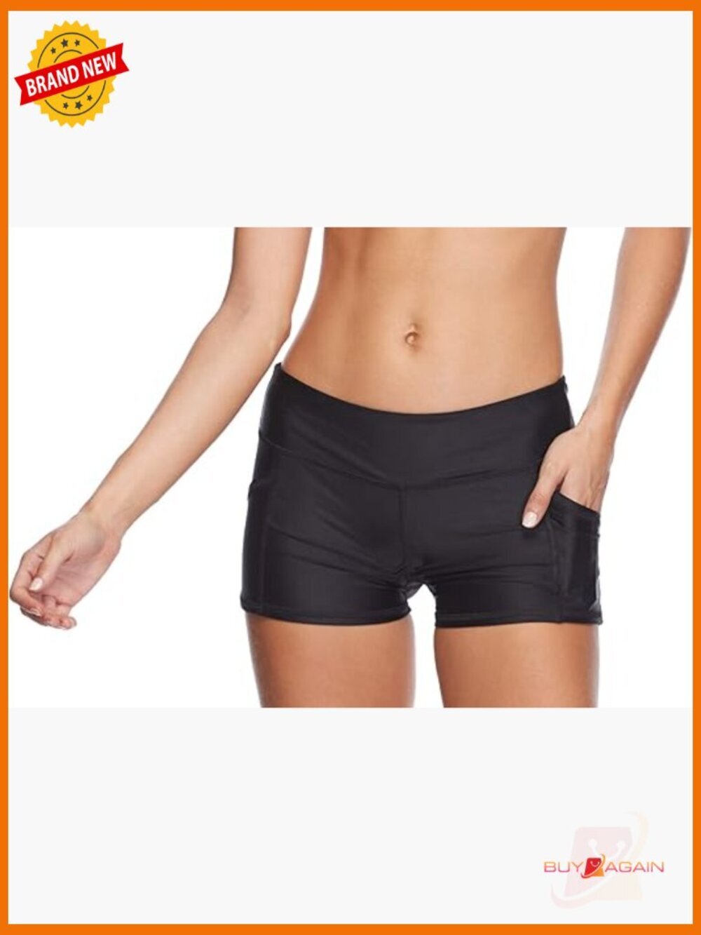 Hybrid Swim Shorts with UPF 50+, 2-Inch Inseam, Slash Pockets, Mid Rise,